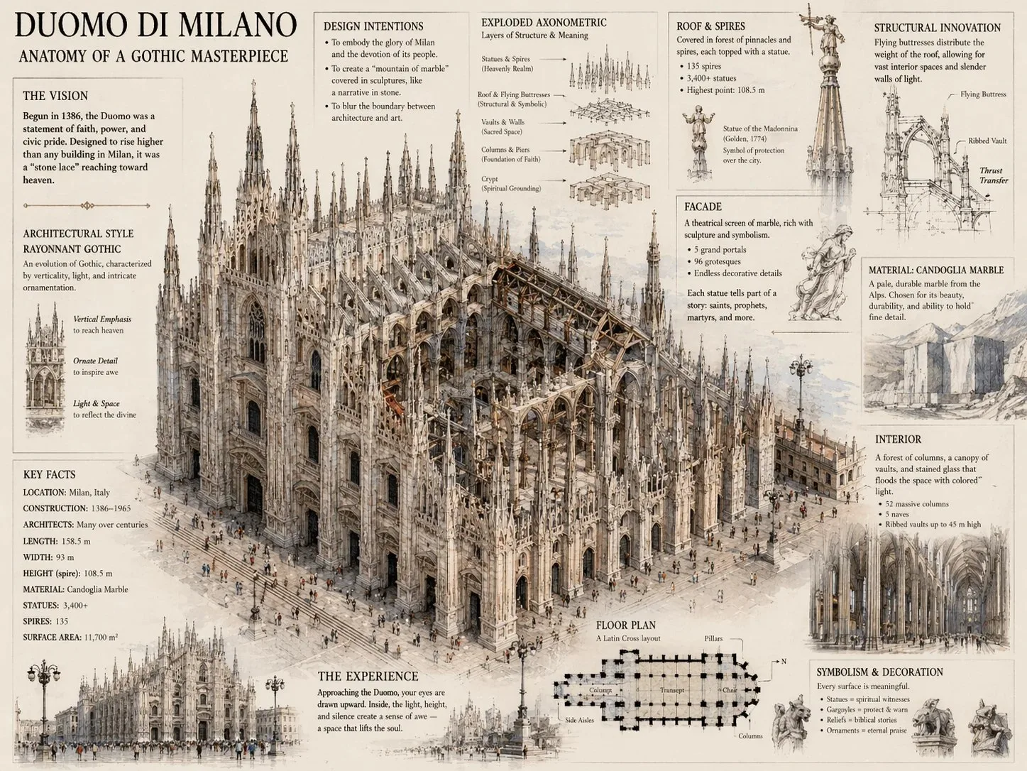 Duomo di Milano architectural infographic